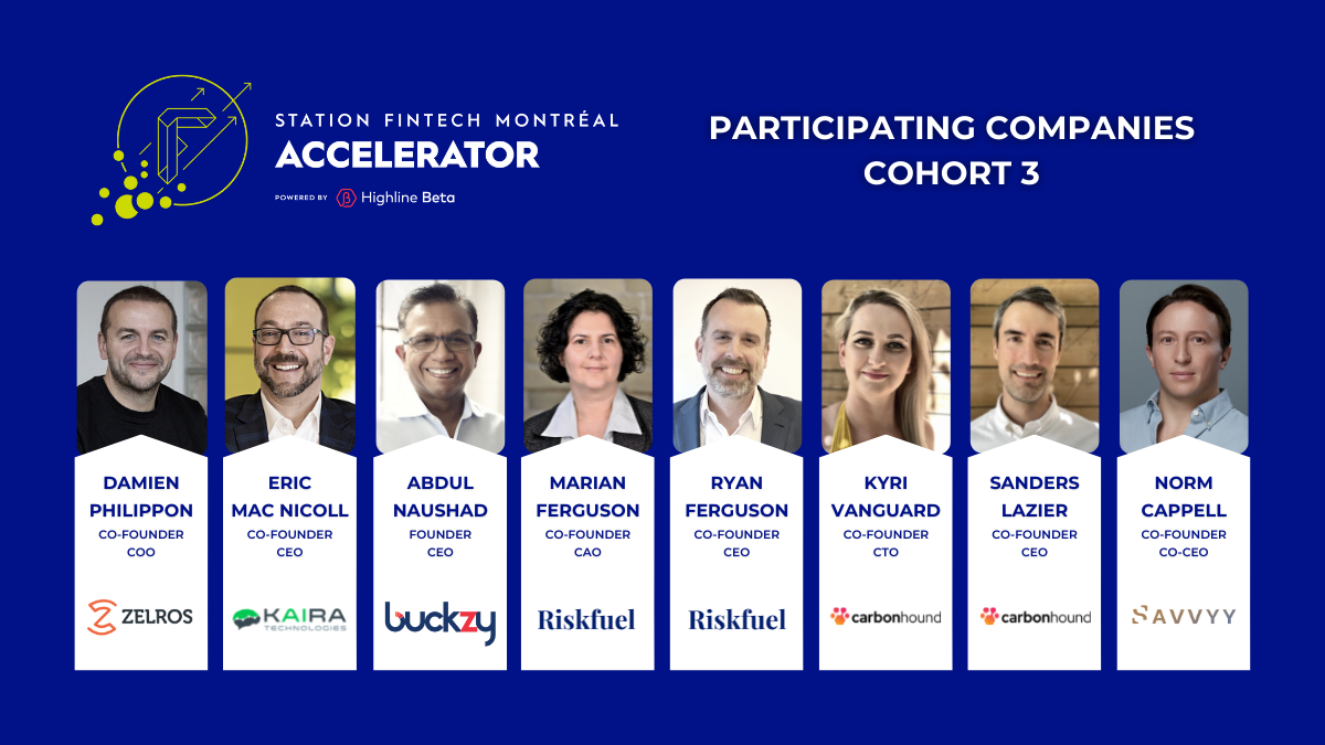 Finance Montreal & Highline Beta Announce the Third Cohort of Startups for the Station Fintech Accelerator